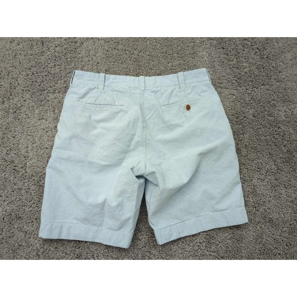 J Crew‎ Chino Shorts Mens 30W Blue Vertical Stripes Gramercy Preppy Casual